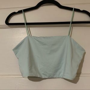 Light Aqua Blue-Green Stretchy Cropped Cami Top NWOT